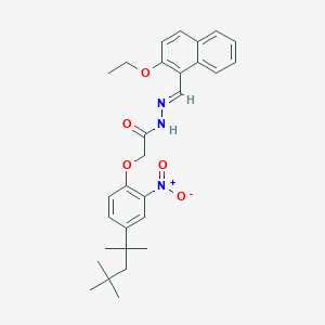 molecular formula C29H35N3O5 B5508826 N'-[(2-ethoxy-1-naphthyl)methylene]-2-[2-nitro-4-(1,1,3,3-tetramethylbutyl)phenoxy]acetohydrazide 