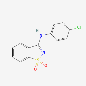 molecular formula C13H9ClN2O2S B5508829 N-(4-氯苯基)-1,2-苯并异噻唑-3-胺 1,1-二氧化物 
