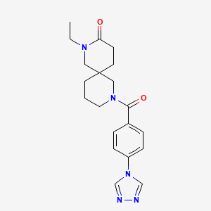 molecular formula C20H25N5O2 B5508839 2-乙基-8-[4-(4H-1,2,4-三唑-4-基)苯甲酰基]-2,8-二氮杂螺[5.5]十一烷-3-酮 