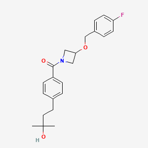 molecular formula C22H26FNO3 B5508874 4-[4-({3-[(4-fluorobenzyl)oxy]-1-azetidinyl}carbonyl)phenyl]-2-methyl-2-butanol 