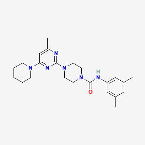 molecular formula C23H32N6O B5508882 N-(3,5-dimethylphenyl)-4-[4-methyl-6-(1-piperidinyl)-2-pyrimidinyl]-1-piperazinecarboxamide 
