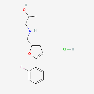 molecular formula C14H17ClFNO2 B5508884 1-({[5-(2-fluorophenyl)-2-furyl]methyl}amino)-2-propanol hydrochloride 