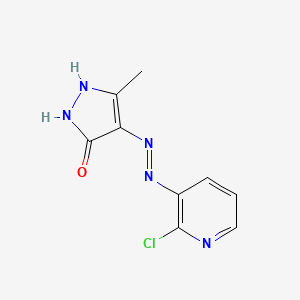 molecular formula C9H8ClN5O B5508898 3-methyl-1H-pyrazole-4,5-dione 4-[(2-chloro-3-pyridinyl)hydrazone] 