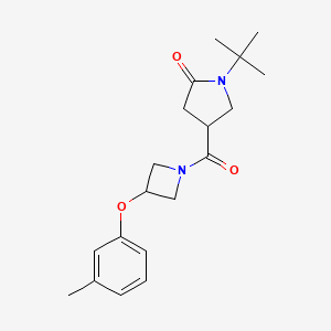 molecular formula C19H26N2O3 B5508901 1-叔丁基-4-{[3-(3-甲基苯氧基)-1-氮杂环丁基]羰基}-2-吡咯烷酮 
