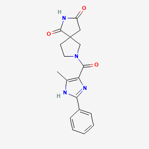 molecular formula C18H18N4O3 B5508904 7-[(5-methyl-2-phenyl-1H-imidazol-4-yl)carbonyl]-2,7-diazaspiro[4.4]nonane-1,3-dione 