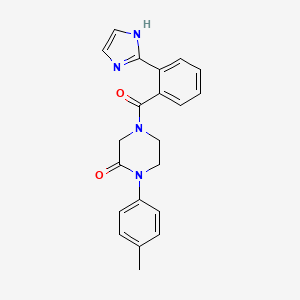 molecular formula C21H20N4O2 B5508907 4-[2-(1H-imidazol-2-yl)benzoyl]-1-(4-methylphenyl)-2-piperazinone 