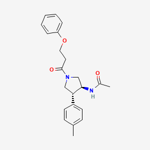 N-[(3S*,4R*)-4-(4-methylphenyl)-1-(3-phenoxypropanoyl)-3-pyrrolidinyl]acetamide