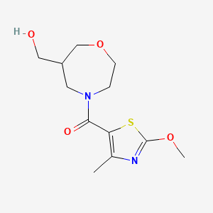 molecular formula C12H18N2O4S B5508930 {4-[(2-methoxy-4-methyl-1,3-thiazol-5-yl)carbonyl]-1,4-oxazepan-6-yl}methanol 