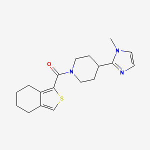 molecular formula C18H23N3OS B5508937 4-(1-methyl-1H-imidazol-2-yl)-1-(4,5,6,7-tetrahydro-2-benzothien-1-ylcarbonyl)piperidine 