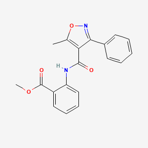 molecular formula C19H16N2O4 B5508945 methyl 2-{[(5-methyl-3-phenyl-4-isoxazolyl)carbonyl]amino}benzoate 
