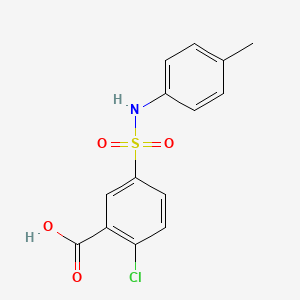 molecular formula C14H12ClNO4S B5509039 2-chloro-5-{[(4-methylphenyl)amino]sulfonyl}benzoic acid 