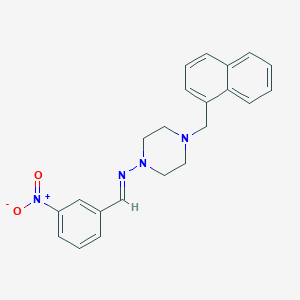 molecular formula C22H22N4O2 B5509077 4-(1-naphthylmethyl)-N-(3-nitrobenzylidene)-1-piperazinamine 