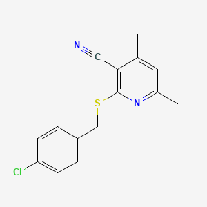 molecular formula C15H13ClN2S B5509078 2-[(4-chlorobenzyl)thio]-4,6-dimethylnicotinonitrile 