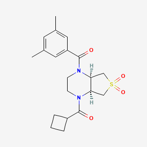molecular formula C20H26N2O4S B5509090 (4aR*,7aS*)-1-(环丁基羰基)-4-(3,5-二甲基苯甲酰基)八氢噻吩并[3,4-b]吡嗪 6,6-二氧化物 