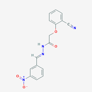 molecular formula C16H12N4O4 B5509099 2-(2-氰基苯氧基)-N'-(3-硝基亚苄基)乙酰肼 