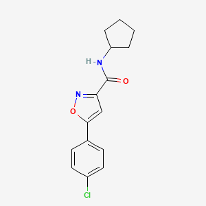 molecular formula C15H15ClN2O2 B5509113 5-(4-chlorophenyl)-N-cyclopentyl-3-isoxazolecarboxamide 