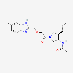 molecular formula C20H28N4O3 B5509117 N-((3S*,4R*)-1-{[(6-methyl-1H-benzimidazol-2-yl)methoxy]acetyl}-4-propyl-3-pyrrolidinyl)acetamide 