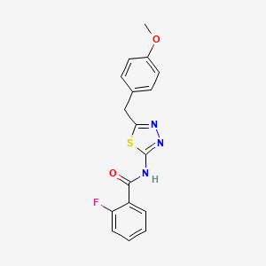 molecular formula C17H14FN3O2S B5509118 2-fluoro-N-[5-(4-methoxybenzyl)-1,3,4-thiadiazol-2-yl]benzamide 