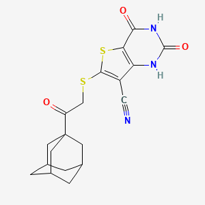 molecular formula C19H19N3O3S2 B5509140 6-{[2-(1-金刚烷基)-2-氧代乙基]硫代}-4-羟基-2-氧代-1,2-二氢噻吩并[3,2-d]嘧啶-7-腈 
