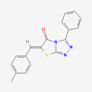 molecular formula C18H13N3OS B5509152 6-(4-methylbenzylidene)-3-phenyl[1,3]thiazolo[2,3-c][1,2,4]triazol-5(6H)-one 