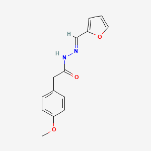 molecular formula C14H14N2O3 B5509184 N'-(2-furylmethylene)-2-(4-methoxyphenyl)acetohydrazide 