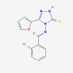 molecular formula C13H9BrN4OS B5509196 4-[(2-bromobenzylidene)amino]-5-(2-furyl)-4H-1,2,4-triazole-3-thiol 