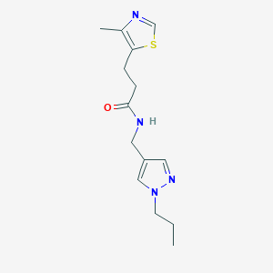 molecular formula C14H20N4OS B5509214 3-(4-methyl-1,3-thiazol-5-yl)-N-[(1-propyl-1H-pyrazol-4-yl)methyl]propanamide 