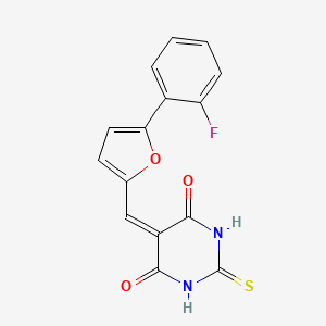 5-{[5-(2-fluorophenyl)-2-furyl]methylene}-2-thioxodihydro-4,6(1H,5H)-pyrimidinedione