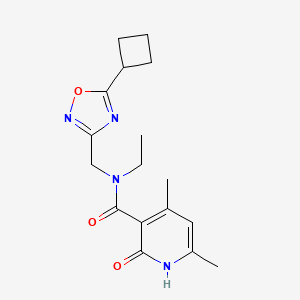 molecular formula C17H22N4O3 B5509260 N-[(5-cyclobutyl-1,2,4-oxadiazol-3-yl)methyl]-N-ethyl-4,6-dimethyl-2-oxo-1,2-dihydro-3-pyridinecarboxamide 