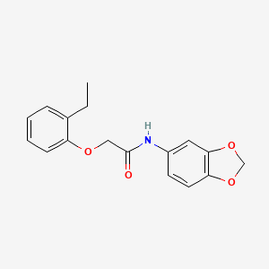 molecular formula C17H17NO4 B5509302 N-1,3-benzodioxol-5-yl-2-(2-ethylphenoxy)acetamide 