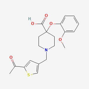 molecular formula C20H23NO5S B5509313 1-[(5-acetyl-3-thienyl)methyl]-4-(2-methoxyphenoxy)piperidine-4-carboxylic acid 