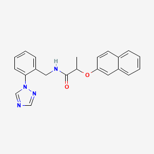 molecular formula C22H20N4O2 B5509351 2-(2-萘氧基)-N-[2-(1H-1,2,4-三唑-1-基)苄基]丙酰胺 