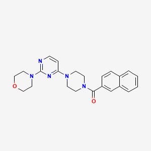 molecular formula C23H25N5O2 B5509359 4-{4-[4-(2-萘酰)-1-哌嗪基]-2-嘧啶基}吗啉 