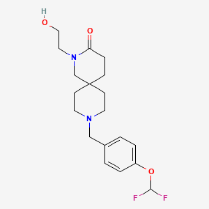 molecular formula C19H26F2N2O3 B5509367 9-[4-(二氟甲氧基)苄基]-2-(2-羟乙基)-2,9-二氮杂螺[5.5]十一烷-3-酮 