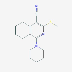 molecular formula C16H21N3S B5509379 3-(methylthio)-1-(1-piperidinyl)-5,6,7,8-tetrahydro-4-isoquinolinecarbonitrile 
