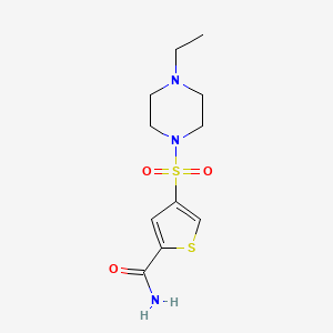 molecular formula C11H17N3O3S2 B5509387 4-[(4-乙基-1-哌嗪基)磺酰基]-2-噻吩甲酰胺 