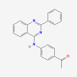 molecular formula C22H17N3O B5509423 1-{4-[(2-phenyl-4-quinazolinyl)amino]phenyl}ethanone 