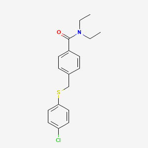 molecular formula C18H20ClNOS B5509432 4-{[(4-chlorophenyl)thio]methyl}-N,N-diethylbenzamide 