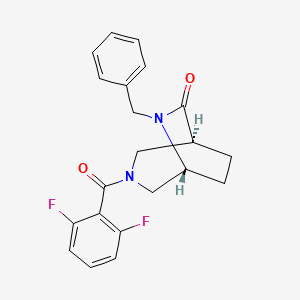 molecular formula C21H20F2N2O2 B5509443 (1S*,5R*)-6-benzyl-3-(2,6-difluorobenzoyl)-3,6-diazabicyclo[3.2.2]nonan-7-one 