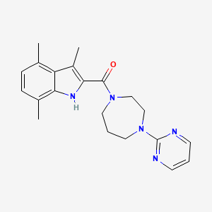 3,4,7-trimethyl-2-{[4-(2-pyrimidinyl)-1,4-diazepan-1-yl]carbonyl}-1H-indole