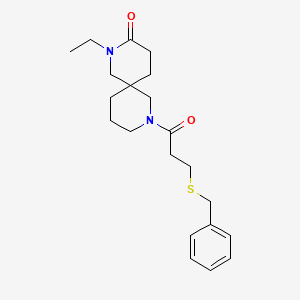 molecular formula C21H30N2O2S B5509467 8-[3-(benzylthio)propanoyl]-2-ethyl-2,8-diazaspiro[5.5]undecan-3-one 