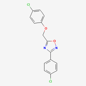 molecular formula C15H10Cl2N2O2 B5509469 5-[(4-chlorophenoxy)methyl]-3-(4-chlorophenyl)-1,2,4-oxadiazole 
