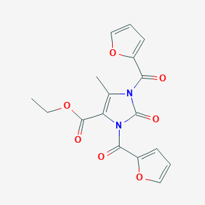 ethyl 1,3-di-2-furoyl-5-methyl-2-oxo-2,3-dihydro-1H-imidazole-4-carboxylate