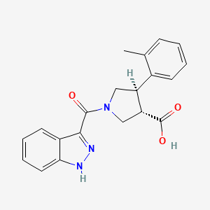 molecular formula C20H19N3O3 B5509509 (3S*,4R*)-1-(1H-indazol-3-ylcarbonyl)-4-(2-methylphenyl)pyrrolidine-3-carboxylic acid 