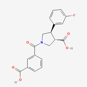 molecular formula C19H16FNO5 B5509518 (3S*,4R*)-1-(3-carboxybenzoyl)-4-(3-fluorophenyl)pyrrolidine-3-carboxylic acid 