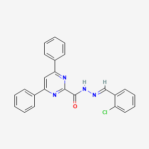 molecular formula C24H17ClN4O B5509528 N'-(2-chlorobenzylidene)-4,6-diphenyl-2-pyrimidinecarbohydrazide 