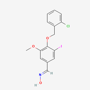 molecular formula C15H13ClINO3 B5509529 4-[(2-chlorobenzyl)oxy]-3-iodo-5-methoxybenzaldehyde oxime 