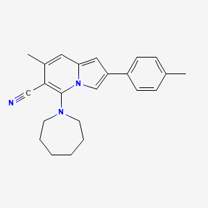 molecular formula C23H25N3 B5509540 5-azepan-1-yl-7-methyl-2-(4-methylphenyl)indolizine-6-carbonitrile 