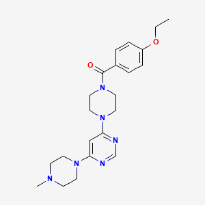 molecular formula C22H30N6O2 B5509545 4-[4-(4-ethoxybenzoyl)-1-piperazinyl]-6-(4-methyl-1-piperazinyl)pyrimidine 