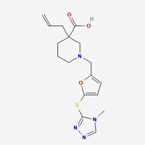 3-allyl-1-({5-[(4-methyl-4H-1,2,4-triazol-3-yl)thio]-2-furyl}methyl)piperidine-3-carboxylic acid